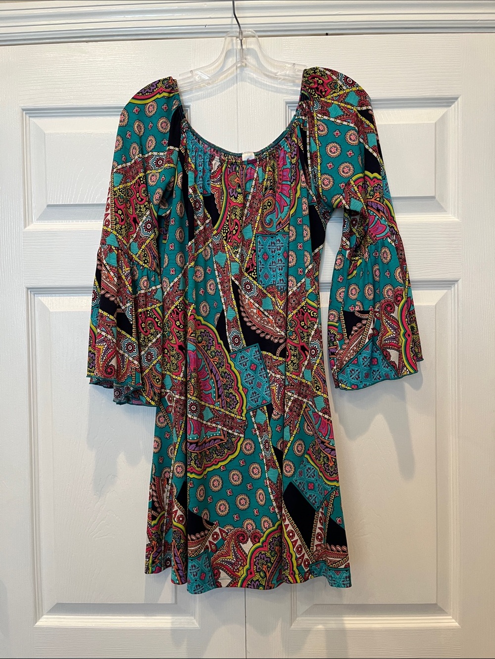 Boho Teal Paisley Women's Dress